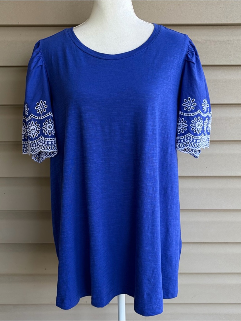 •Lane Bryant• NWT Cobalt Blue Eyelet Sleeve Top – Size 18/20